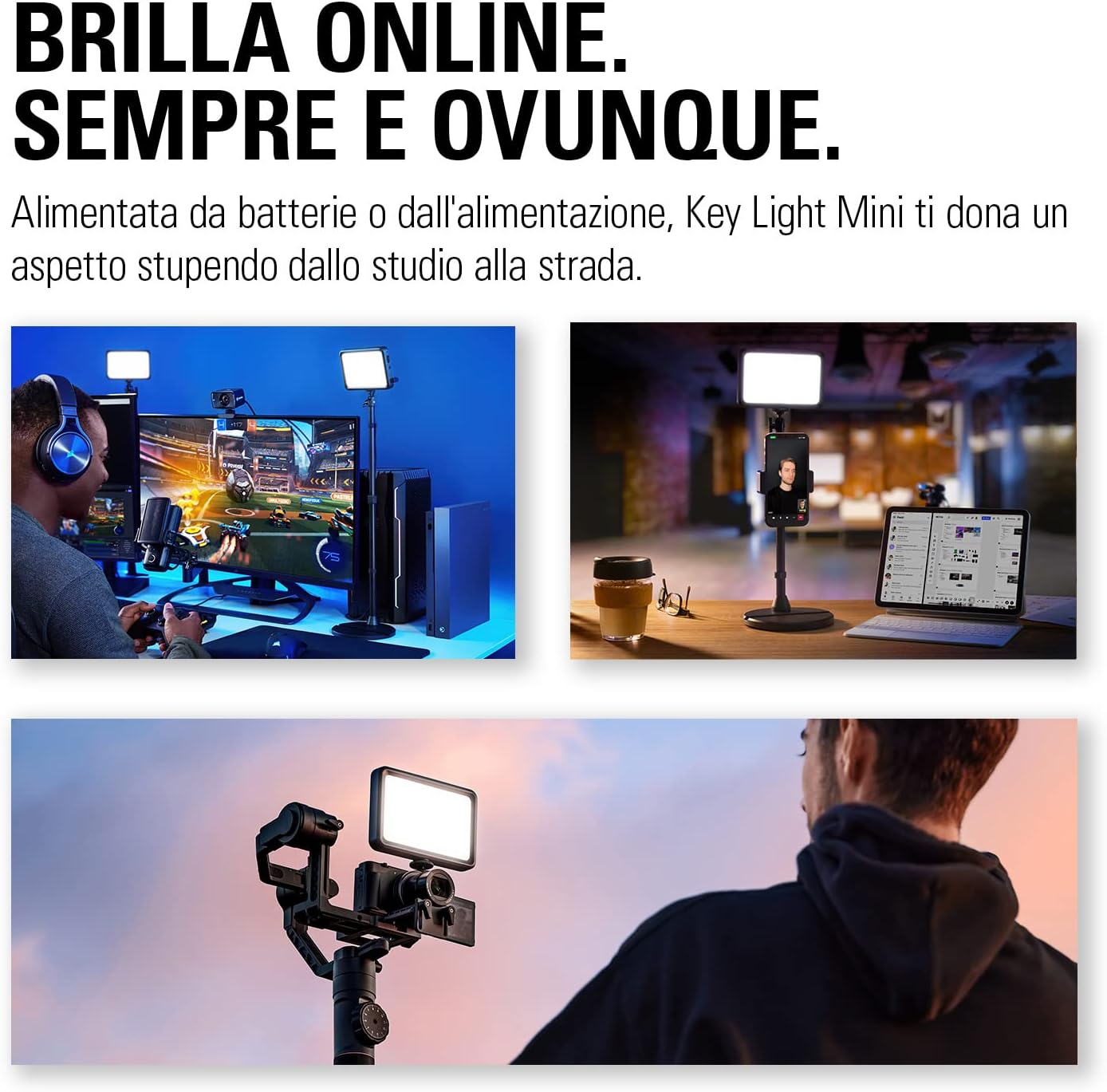 Elgato Key Light Mini – Pannello LED portatile per streaming